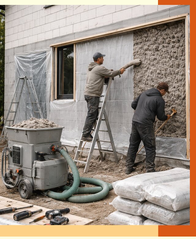 Утепление дома из газобетона эковатой в Иванове от 4649 руб./м2 | ТепломастерВнв